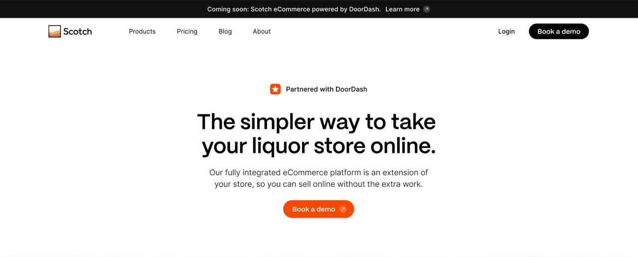 Scotch eCommerce page header (from the client's screenshot)